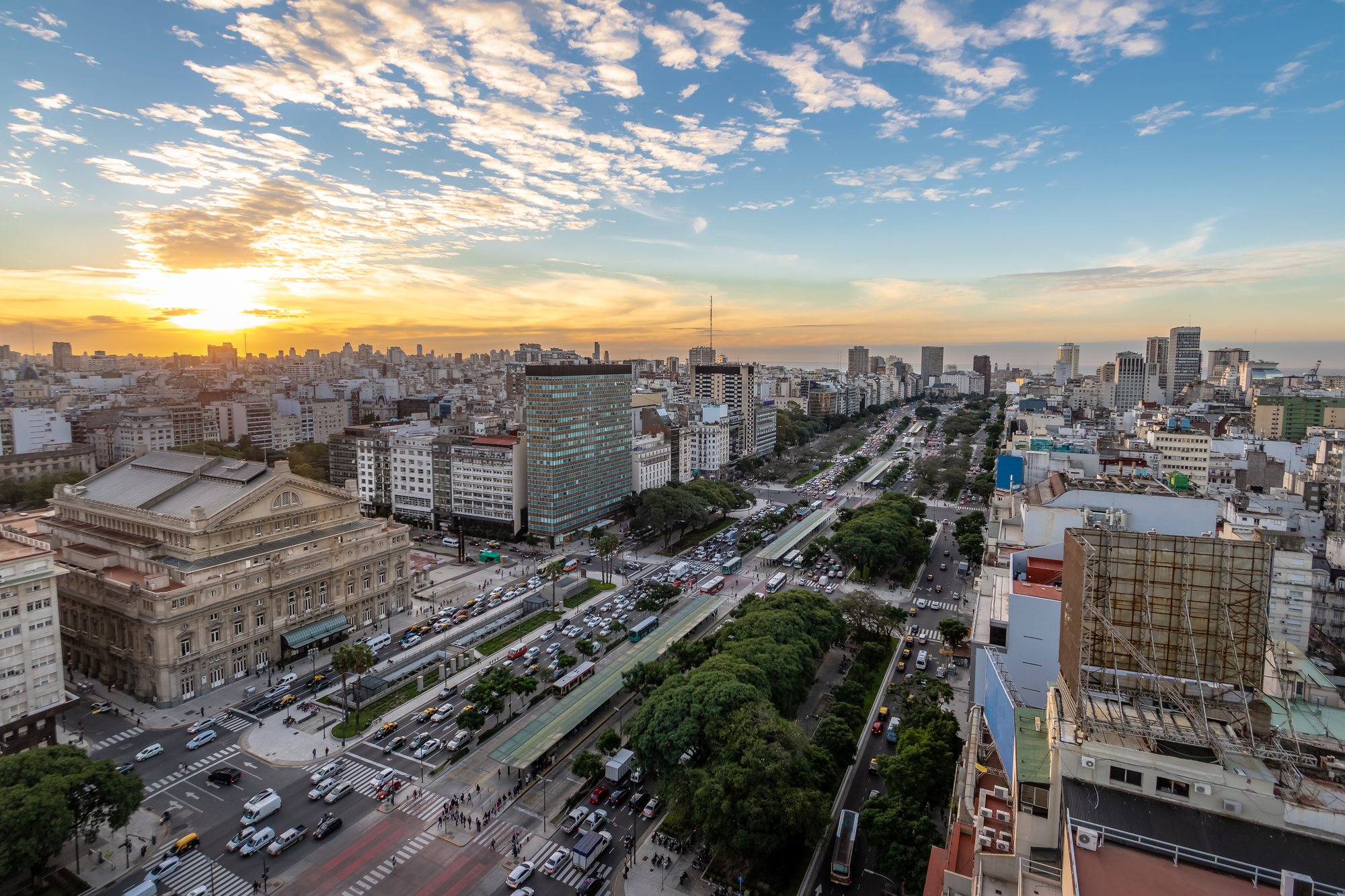 Obelisco on Avenida 9 de Julio, Buenos Aires
